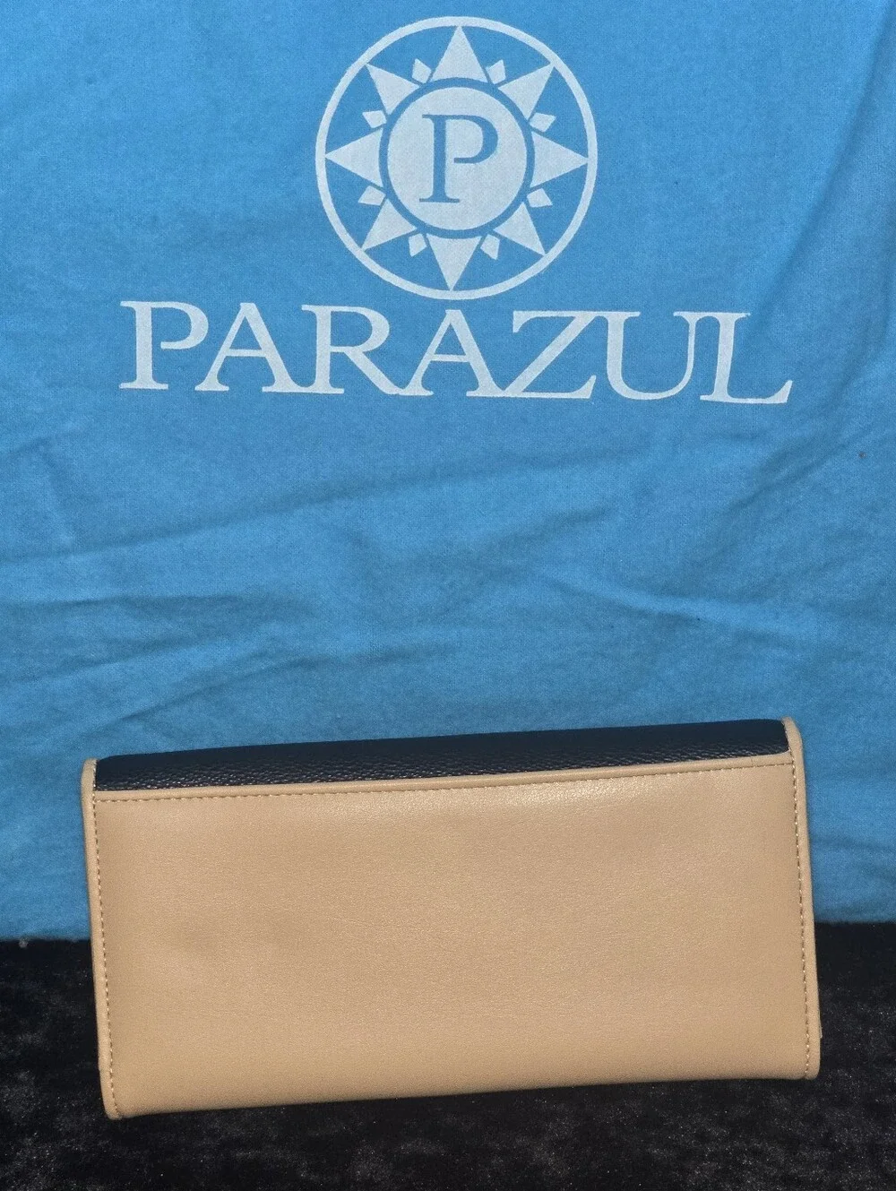 NWT Parazul Black & Tan Long Wallet Organizer Clutch